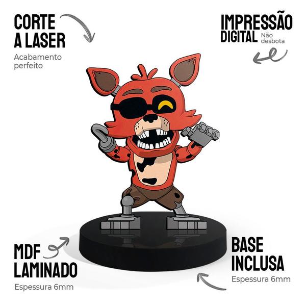 Imagem de Totem Pequeno Boneco FNAF Foxy 7cm + Base