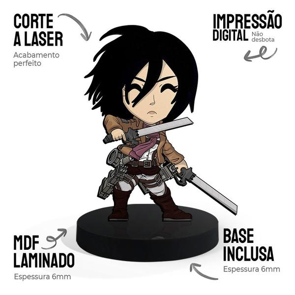 Imagem de Totem Pequeno Boneco Mikasa Ackerman 7cm + Base