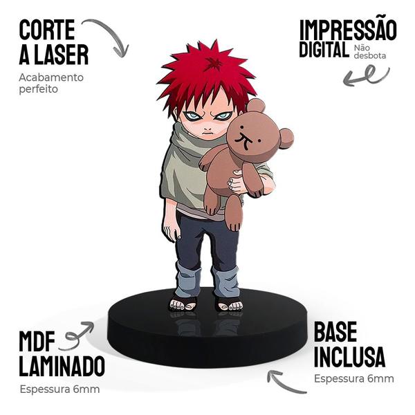 Imagem de Totem Pequeno Boneco Naruto Gaara 7cm + Base