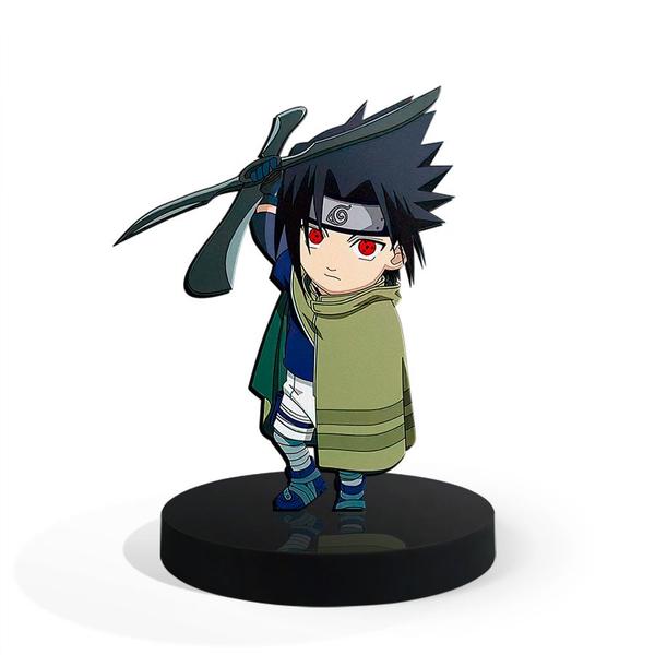 Imagem de Totem Pequeno Boneco Naruto Sasuke Uchiha 7cm + Base