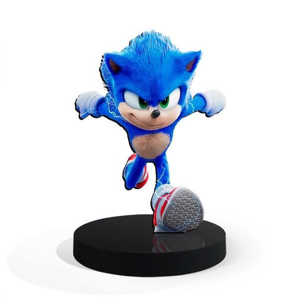 Imagem de Totem Pequeno Boneco Sonic 7cm + Base