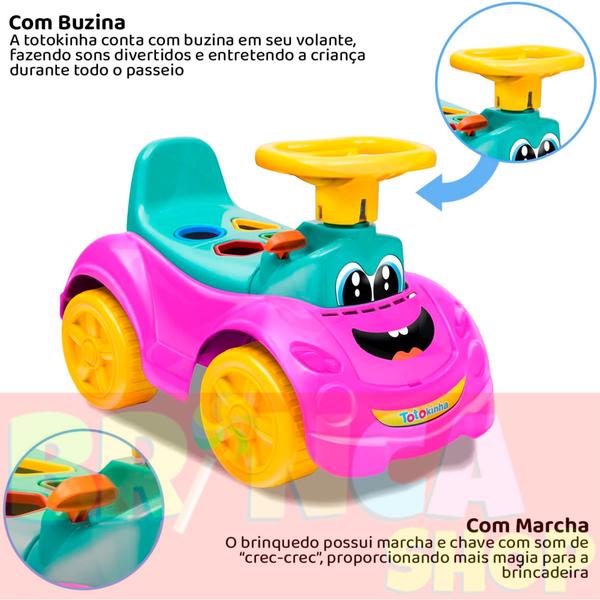 Imagem de Totokinha Sport Rosa Carrinho Andador Infantil Presente Educativo Passeio Brincar Velotrol Quadriciclo