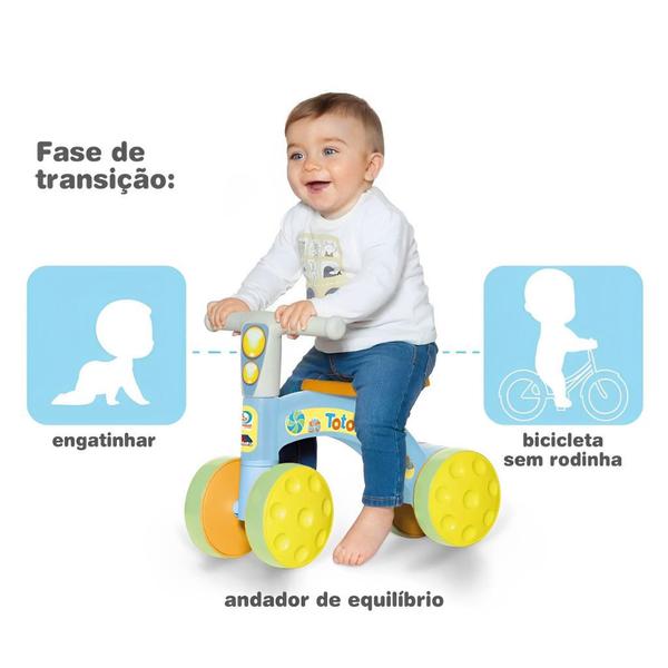 Imagem de Totoleka Bicicleta De Equilíbrio 4 Rodas Sem Pedal Azul 8020 Cardoso