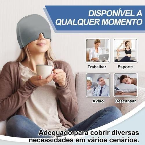 Imagem de Touca Alívio Enxaqueca Dor De Cabeça Terapia Frio Quente