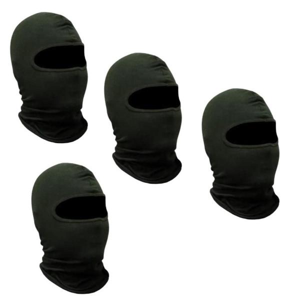 Imagem de Touca Capuz Balaclava Ninja Verde Moto Motoboy Frio 4 Peças