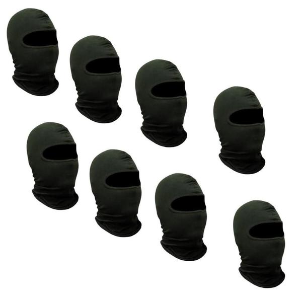 Imagem de Touca Capuz Ninja Balaclava Verde Moto Motoboy Frio 8 Peças