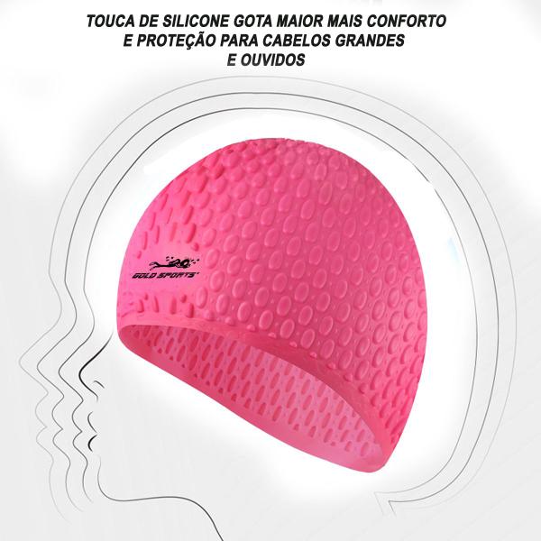 Imagem de Touca De Natação Gold Sports Gota Ultra Soft De Silicone - Com Cobertura das Orelhas