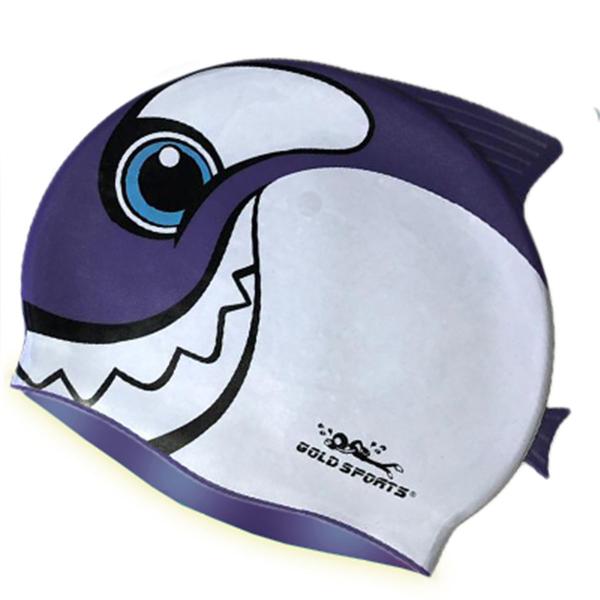 Imagem de Touca De Natação Gold Sports Kids Happy Shark De Silicone