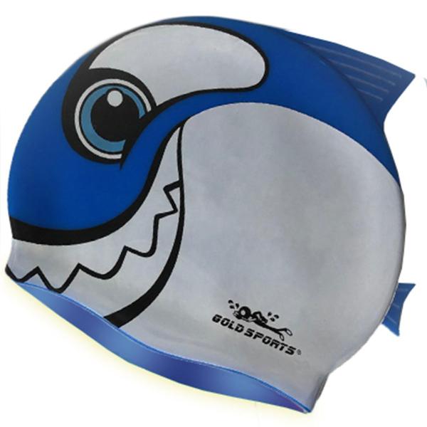 Imagem de Touca De Natação Gold Sports Kids Happy Shark De Silicone