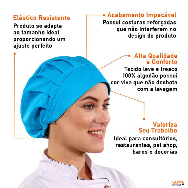 Imagem de Touca Lisa Unissex Tipo Gorro Para Clínicas Chef de Cozinha - Wp Connect