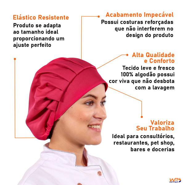 Imagem de Touca Lisa Unissex Tipo Gorro Para Clínicas Chef de Cozinha - Wp Connect