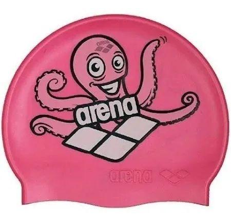 Imagem de Touca Natação Crianças Piscina Silicone Multi Jr Arena Kids Polvo Rosa