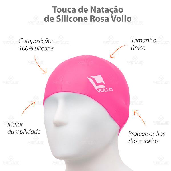 Imagem de Touca Natação Esportiva Profissional Amador Confortável Resistente Unissex Vollo