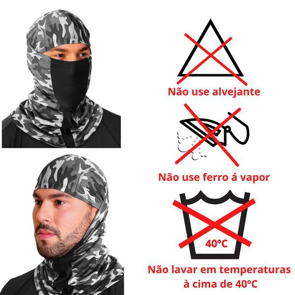 Imagem de Touca Ninja Mascara Paintball Tatica Militar Balaclava Moto Proteção Térmica UVA UVB Dry Fit Frio 