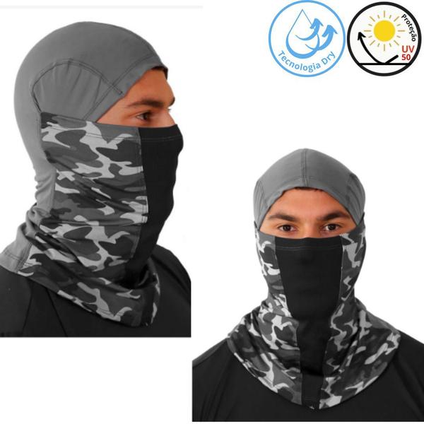 Imagem de Touca Ninja Mascara Paintball Tatica Militar Balaclava Moto Proteção Térmica UVA UVB Dry Fit Frio 