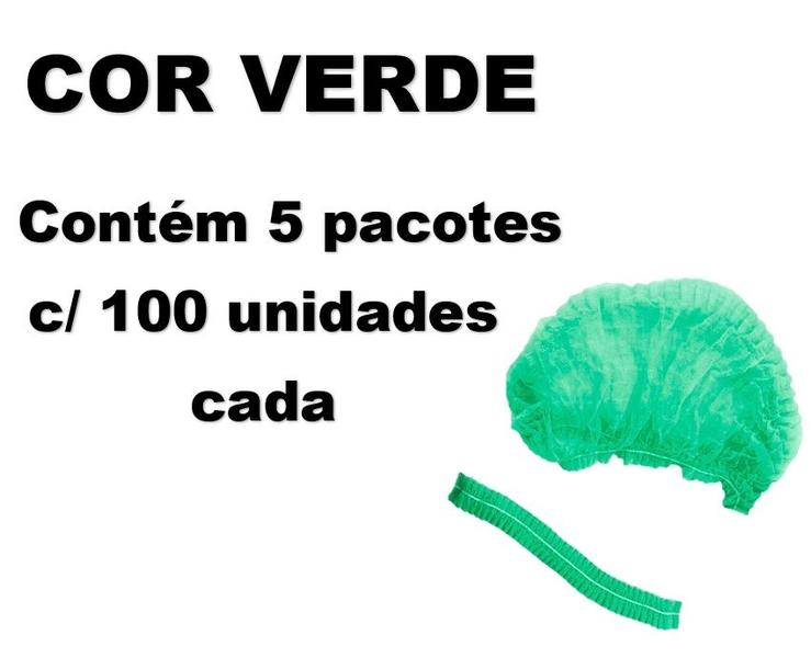 Imagem de Touca sanfonada descartável tnt verde 500 unidades