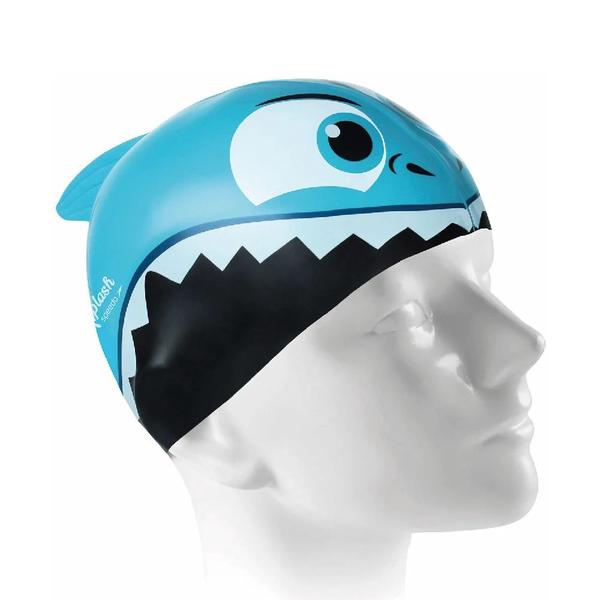 Imagem de Touca Speedo Kidsplash Silicone Infantil - Shark - Azul