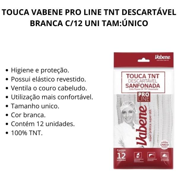 Imagem de Touca Vabene Pro Line Tnt Descartável Branca C/12 Uni Tam:único