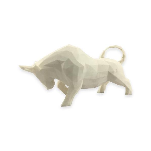 Imagem de Touro Bull Wall Street Geométrico Branco 3D