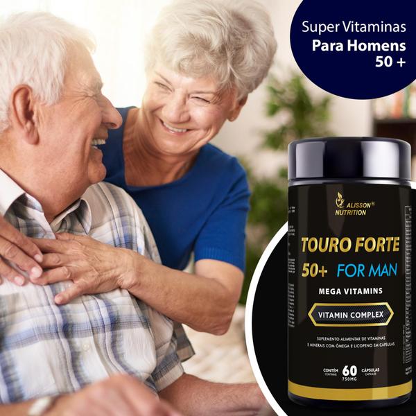 Imagem de Touro Forte 50+ For Man Mega Vitamins 3x60cápsulas Licopeno Boro Manganes - Alisson Nutrition