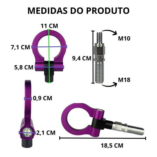 Imagem de Tow Hook Engate Reboque Carro Camionete Universal Roxo