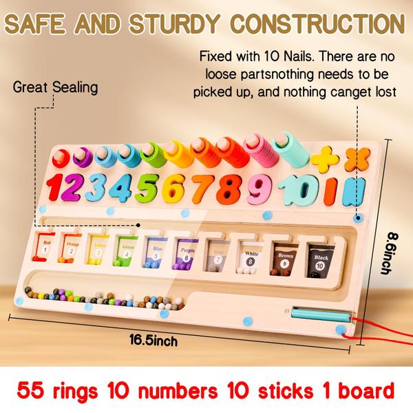 Imagem de Toy AugToy 3 em 1 Magnetic Color and Number Maze Wood