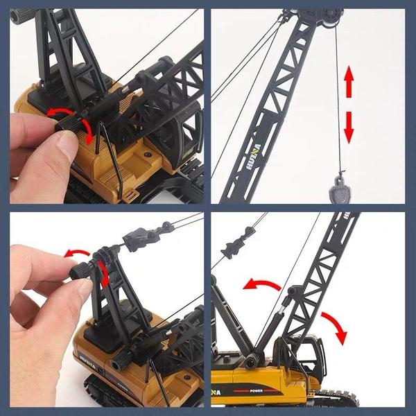 Imagem de Toy Crawler Crane Huina Alloy Engineering Vehicle em escala 1:50