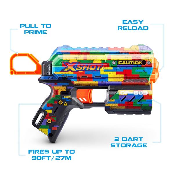 Imagem de Toy Foam Blaster XShot Skins Flux Blaster com 16 dardos, pacote com 2