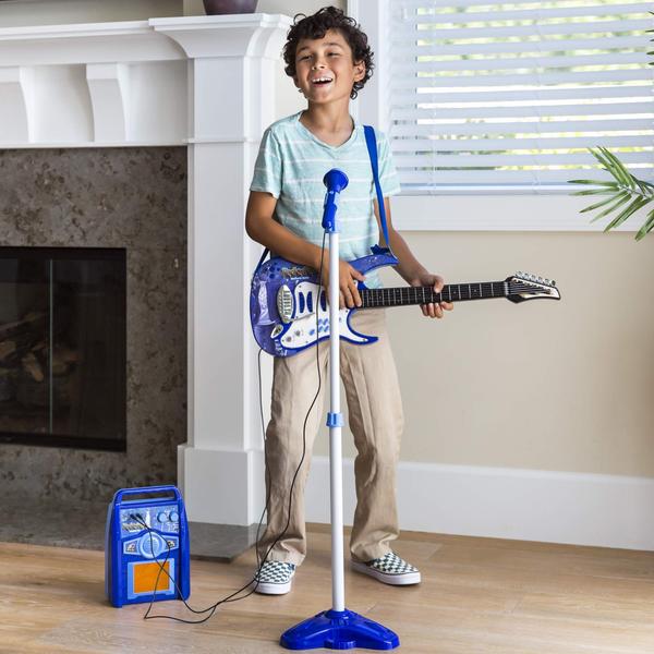 Imagem de Toy Guitar Best Choice Products Kids Electric com 6 músicas em azul