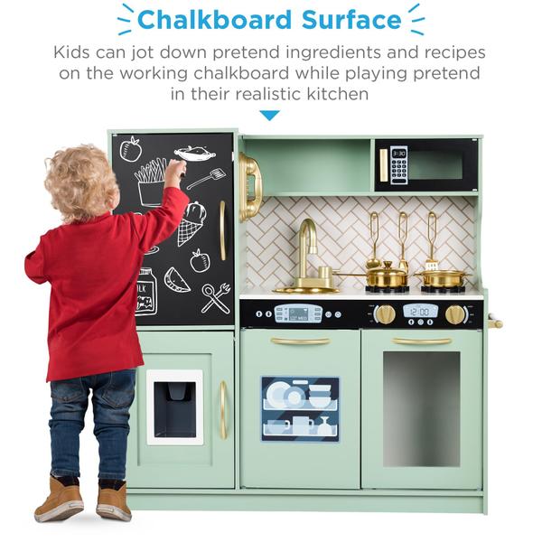 Imagem de Toy Kitchen Best Choice Products Pretend Play Wooden com acessórios