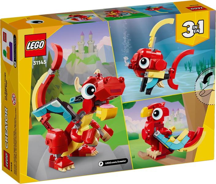 Imagem de Toy LEGO Creator 3 em 1 Red Dragon se transforma em peixe e pH