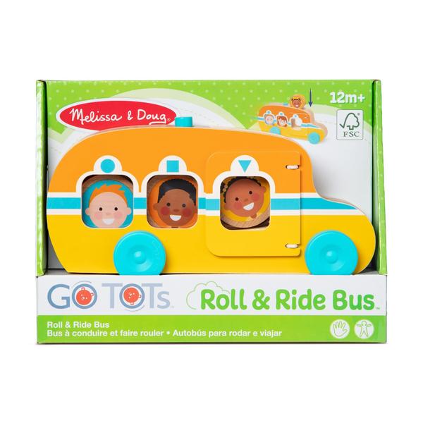 Imagem de Toy Melissa & Doug GO Tots Wooden Roll & Ride Bus com 3 discos