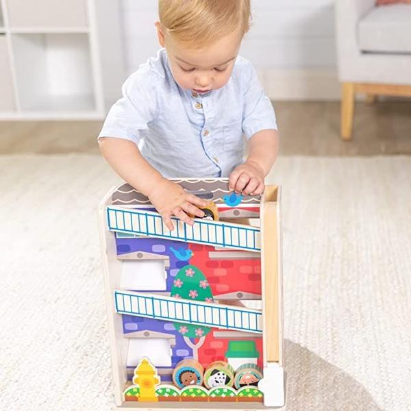 Imagem de Toy Melissa & Doug GO Tots Wooden Town House Tumble com 6 discos