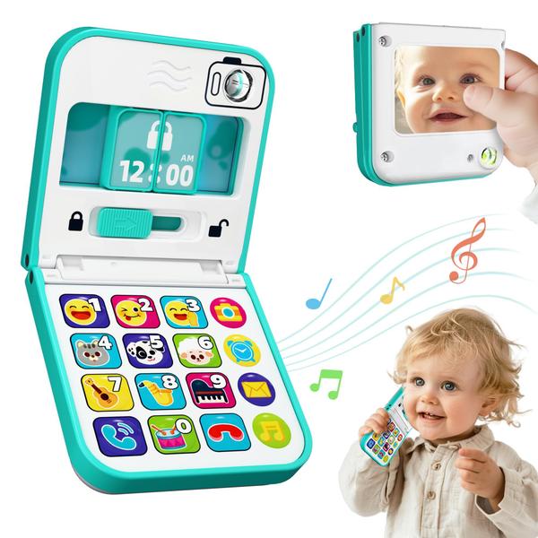 Imagem de Toy Phone iPlay iLearn Baby de 6 a 12 meses com espelho e som