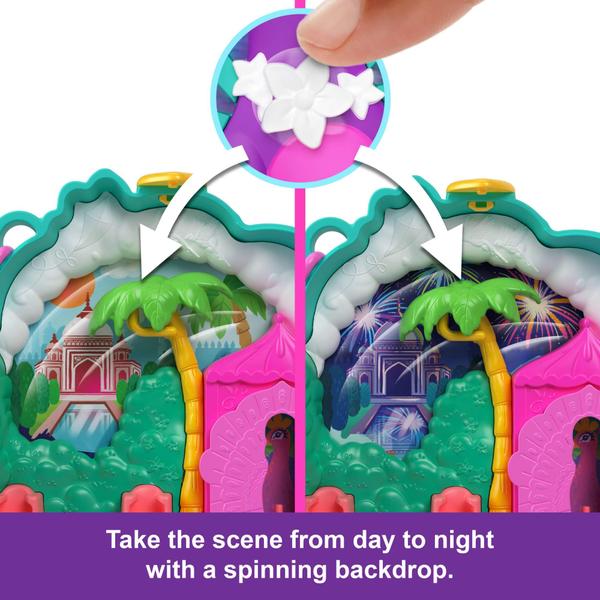 Imagem de Toy Polly Pocket Peacock Garden Compact com 2 bonecas e animais de estimação