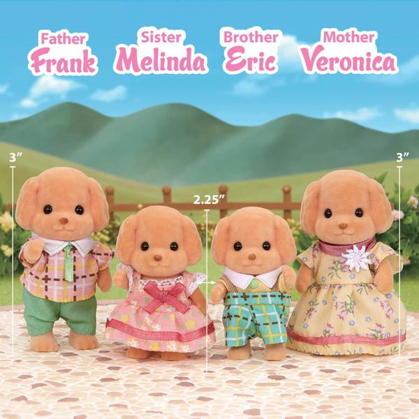 Imagem de Toy Poodle Family Calico Critters com roupas removíveis