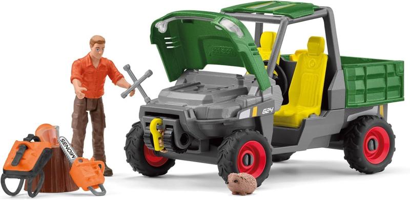 Imagem de Toy Schleich trabalhando na floresta