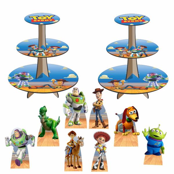 Imagem de Toy Story Woody Buzz Kit 2 Baleiros 8 Displays Mesa