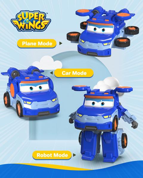 Imagem de Toy Super Wings transforma avião Leo em robô azul