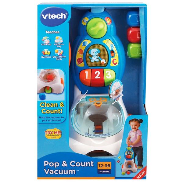 Imagem de Toy Vacuum VTech Pop and Count para crianças de 1 a 3 anos com baterias