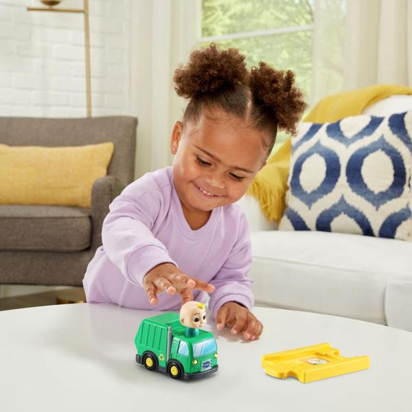 Toy VTech CocoMelon Go! Vá! Caminhão de reciclagem Smart Wheels JJ Imagem de Toy VTech CocoMelon Go! Vá! Caminhão de reciclagem Smart Wheels JJ