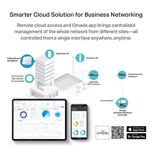 Imagem de TP-Link Ponto de Acesso Omada AC1350 Gigabit: Roaming & Beamforming Sem Emenda PoE Powered com Injetor PoE Acesso em Nuvem Centralizado e App Omada Grátis (EAP225)