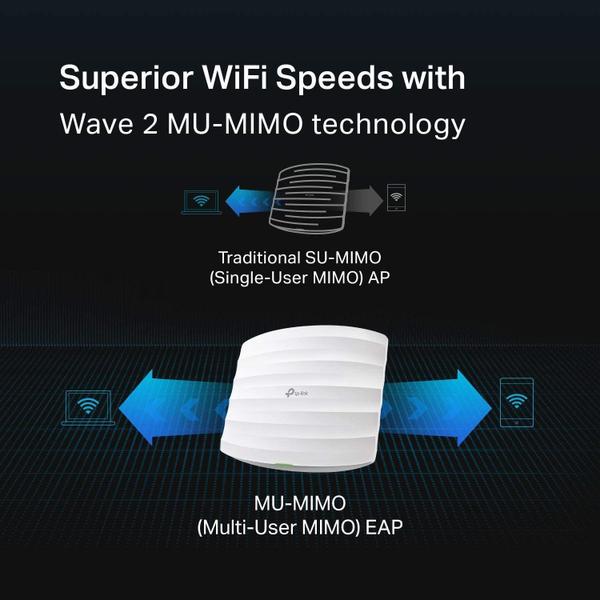 Imagem de TP-Link Ponto de Acesso Omada AC1350 Gigabit: Roaming & Beamforming Sem Emenda PoE Powered com Injetor PoE Acesso em Nuvem Centralizado e App Omada Grátis (EAP225)