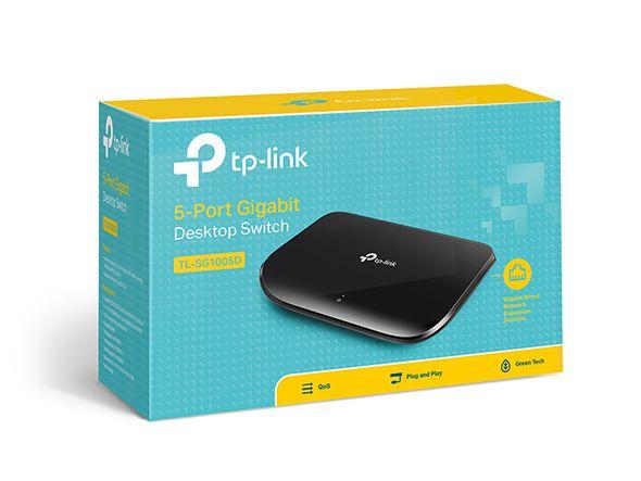 Imagem de TP-LINK Switch Gigabit de Mesa de 5 portas TL-SG1005D