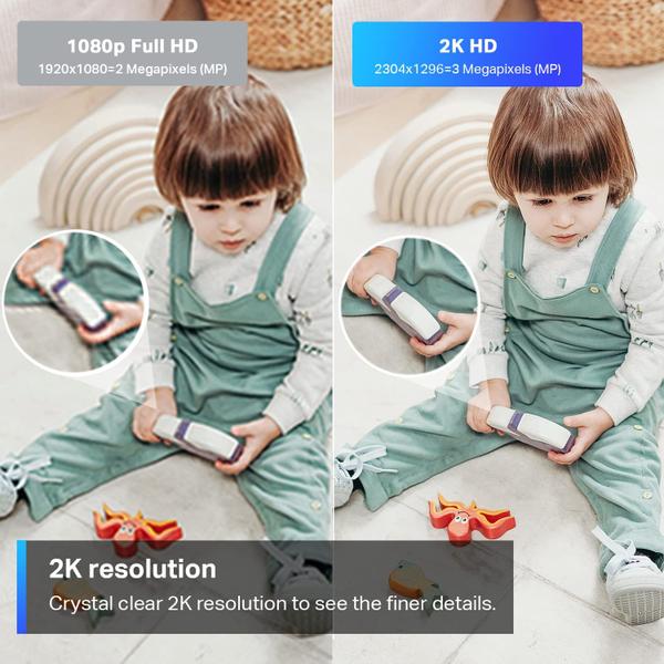 Imagem de TP-Link Tapo 2K câmera de segurança para monitor de bebê, cão veio