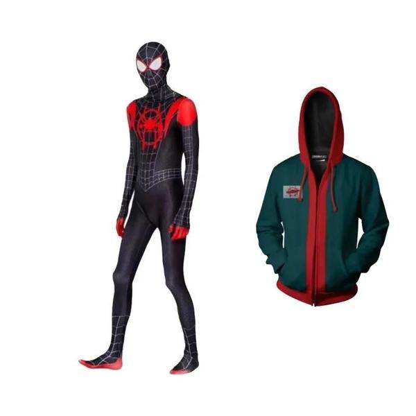 Imagem de Traje de Cosplay Homem-Aranha Miles Morales - Halloween - Adulto e Criança