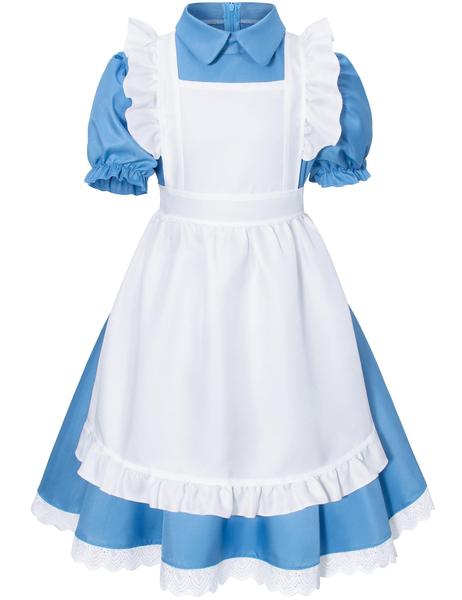 Imagem de Traje de cosplay Irtysh Girl, vestido azul, avental branco, Halloween