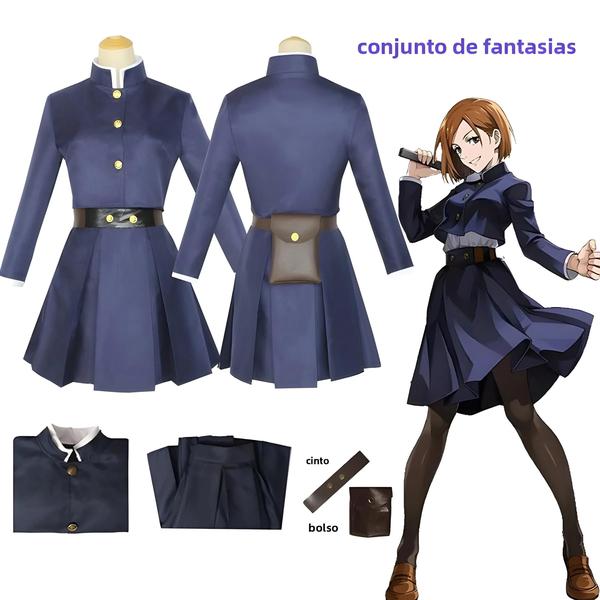 Imagem de Traje de Cosplay Nobara Kugisaki Jujutsu Kaisen - Uniforme Anime para Mulheres e Meninas