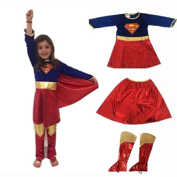 Imagem de Traje de Cosplay Superwoman Adulto - Vestido com Capas para Sapatos - Fantasia de Halloween