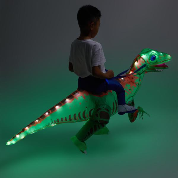 Imagem de Traje de dinossauro inflável Minetom com luzes LED para crianças